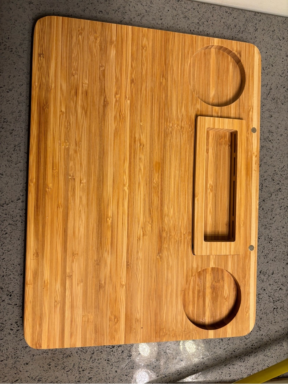Bamboo Lap Desk with Cup Holders and Phone Slot